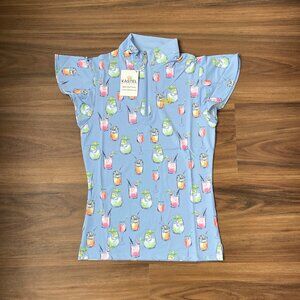 Kastel Denmark Floral Flutter Sleeve Sun Shirt - Cocktail - XS